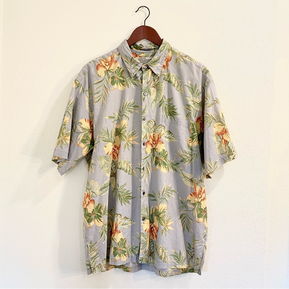 Tori Richard 100% Cotton Lawn Hawaiian Short Sleeve Shirt Floral‎ Men's L USA